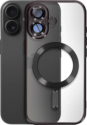 Immagine prodotto di Avizar, custodia MagSafe in silicone per iPhone 16 con bordo cromato, nero