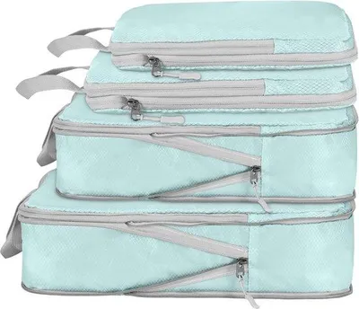 Produktbild von Famanu Kompressions-Verpackungswürfel - 4-teiliges Set - Reiseorganizer für Handgepäck - Nylon - Leicht und wasserabweisend