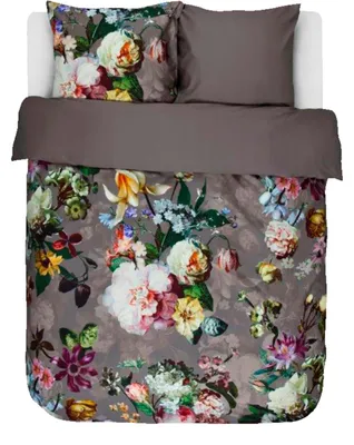 Produktbild von Essenza Home Baumwollbettwäsche Fleur  Farbe Taupe Größe 155x220 80x80