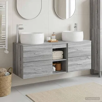 Produktbild von Maison Exclusive - Badezimmermöbel-Set 3 stk. Grau Sonoma 49,5 x 44,5 x 66 cm