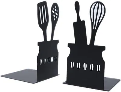 Obrázek produktu pro Kovový stojan na knihy – do knihovny – 2 kusy – černý – ekologický