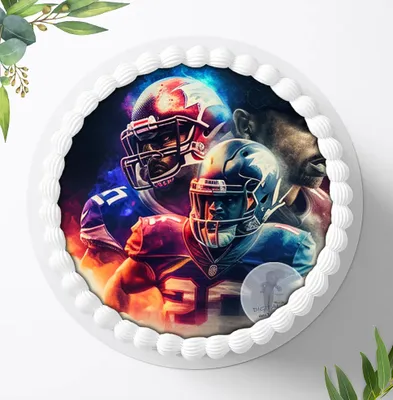 Produktbild von Für die Geburtstags Torte ein Tortenaufleger, Zuckerbild mit dem Motiv: Football, Essbares Foto für Torten, Fondant, Ø 20cm, 1960z