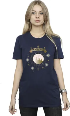 Obrázek produktu pro Harry Potter - Dámské tričko "Bradavice" BI27938 (M) (Námořnická modrá)