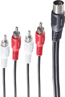 Zdjęcie produktu dla shiverpeaks BS10402 Kabel audio 1,5 m DIN (5-pin) 4 x RCA czarny (BS10402)