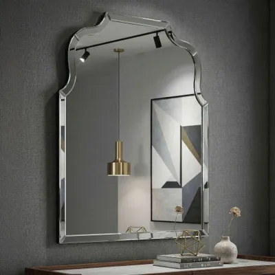 Obrázok produktu pre Nástenné zrkadlo s rámom zo sivého skla 85x1x100 cm