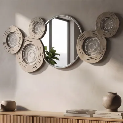 Produktbild von FURNLUX Wandkunst Hopfen Silber 106cm / Hauptfarbe: Silber / Abmessungen: 106 x 48 x 4 cm