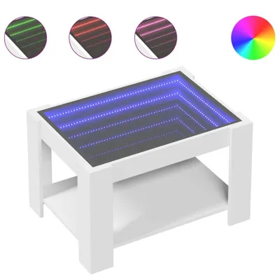 Produktbild von vidaXL Couchtisch mit LED-Leuchten Weiß 73x53x45 cm Holzwerkstoff