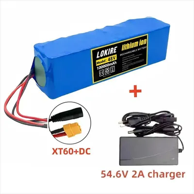 Produktbild von 48V 100Ah Lithium-Ionen Akku - 13S3P Batteriepack - 2000W, BMS, 54,6V Ladegerät, T-DC-Anschluss