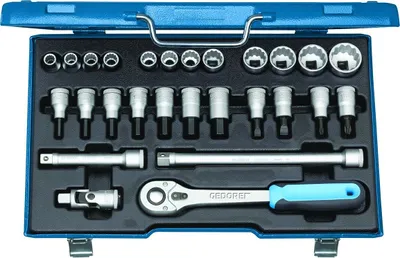 Produktbild von GEDORE D 19 IMU-10 Steckschlüssel-Satz 1/2", 27-teilig, UD-Profil, 10-30 mm, 6140090