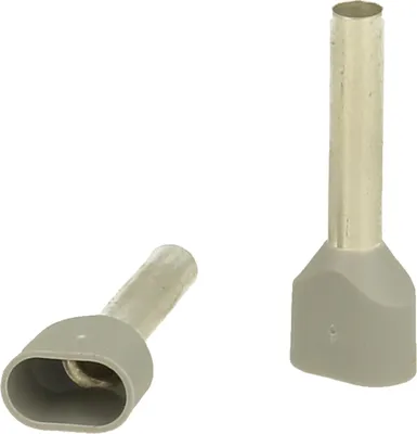 Image de Embouts TWIN isolés, taille L, code couleur DIN, section 2 × 4 mm², gris - 1 pièce
