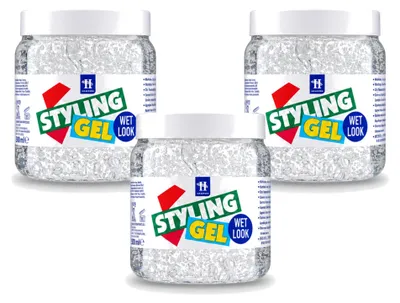Productafbeelding van 3 x Hegron Styling Gel "Wetlook" - 500 ml - Voordeelverpakking - 3 stuks