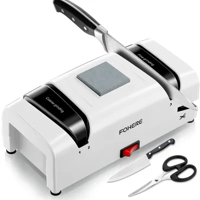 5-in-1 Elektro-Messerschärfer mit Diamantschleifmittel, 15° Winkel