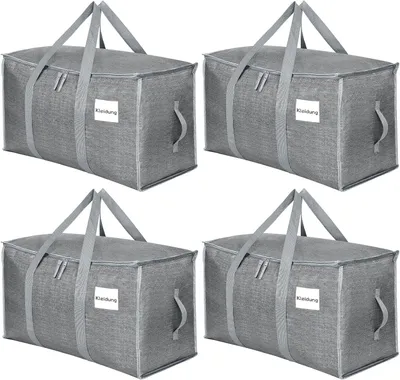 Image de Sac de rangement avec couvercle, 90 litres, lot de 4, fermeture éclair et poignée, pour vêtements