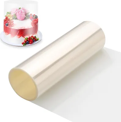 Produktbild von Tortenrandfolie 20cm x 10m, Transparent Acetat Rolle Tortenfolie, Harte Torten Folie für Kuchen Schokoladenmousse Kuchen Crafting, Hoch Torten Folienrand Für Stabilisieren Dekoration