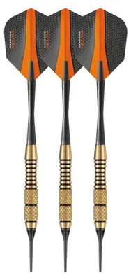 Produktbild von Harrows - Darts "Matrix", Weiche Spitze 3er-Pack PP4373 (16 g) (Schwarz/Golden/Orange)