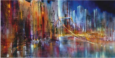 Produktbild von ARTland Wandbild Alu für Innen & Outdoor Stadtansicht I Größe: 40x20 cm