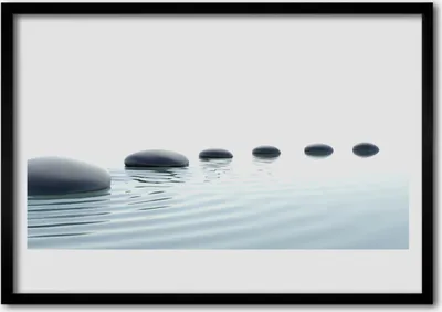 Produktbild von Bild 70x50 MDF-Rahmen Wandkunst Wasser Steine ​​Kunst