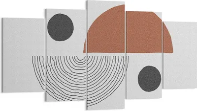 Produktbild von Bild auf Leinwand - Leinwandbild - 5 Teile - Abstraktion Figuren Geometrisch - 160x85cm - Wand Bild - Wanddeko - Wandbilder - Leinwanddruck - Bilder - Wanddekoration - Leinwand bilder - EA160x85-4153