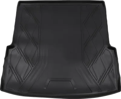 Produktbild von Cargo Liner Kofferraummatte Kofferraum Gepäck Kofferraumwanne Matte für BMW I4 5 Sitze 2022-2025 Schwarz TPE 1 Stück Flaches Gesicht Diamantmuster Hinten Rutschfest