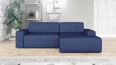 Produktbild von Ecksofa TOTI mit Schlaffunktion. Farbe: Blau