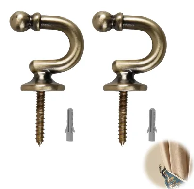 Gardinenhalter aus Metall, 2 Stück, G-Form, Bronze