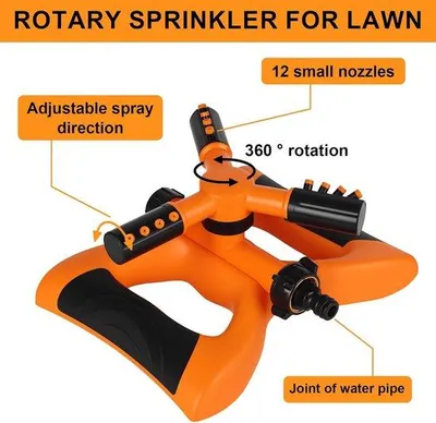 Produktbild von Rasensprenger, 3/4 Zoll - 360-Grad-Kreisberegner - rotierender Rasensprenger - ideal für Rasen und Pflanzen