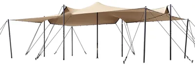 Produktbild von TOOLPORT Stretchzelt 5x7,5m wasserdichte Polyesterplane mit Stahlpfosten Set für flexible Outdoor Events
