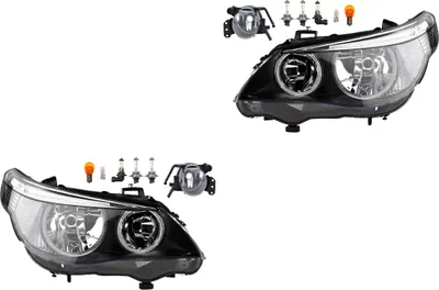 Produktbild von Scheinwerfer Satz passend für BMW 5er E60 E61 07/03-03/07 H7 +Nebel+Leu. 63176920703 63176910791 6910791 6920703 63176920704 6317691079 Johns