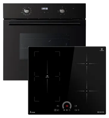 Produktbild von KKT KOLBE Autarkes Herdset | 60cm Einbaubackofen BO8005FB | 59cm Induktionskochfeld IH85901FZ | Flexzone | Grill | Heißluft | Automatik-Timer | 2-fach Wärmeschutzverglasung | Kindersicherung | SET8005FBIH592FZ, KI-generiertes Bild