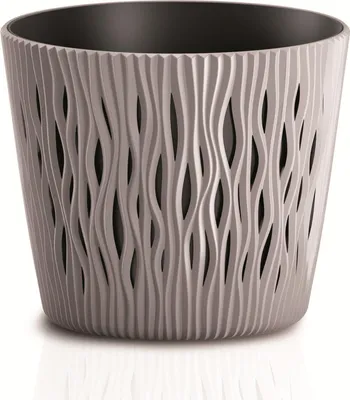 Zdjęcie produktu dla doniczka z wkładem  12,8xh11cm SANDY ROUND - mocca