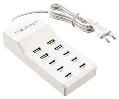 Zdjęcie produktu dla Stacja dokująca USB-C, stacja biurkowa, 50 W, wieloportowa ładowarka z 10 portami USB
