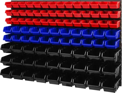 Obrázok produktu pre Stohovacie boxy Nástenný policový box Otvorené úložné boxy Systém hromadného skladovania 91 boxov