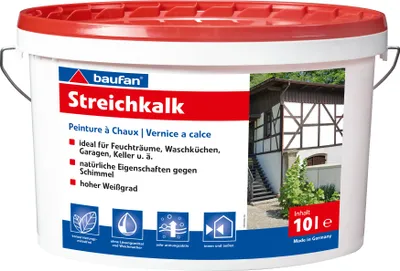 Produktbild von Baufan Kalkfarbe Streichkalk Mineralfarbe weiß 10 l