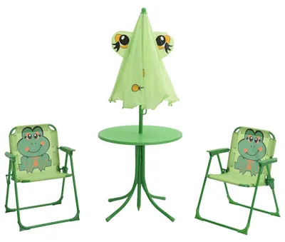 Image de vidaXL Salon de jardin pour enfants avec parasol Vert