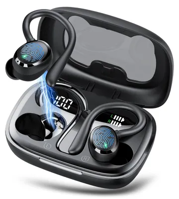 Productafbeelding van Oordopjes draadloos - Sport - Bluetooth 5.3 - Ipx7 waterdicht - 72 uur speeltijd - Met oplaadcase