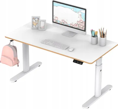 Image de Table de travail pour enfants, hauteur réglable électriquement, plateau blanc, 120X60 cm, 55-81 cm