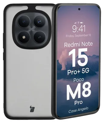 Produktbild von Handyhülle für Xiaomi Redmi Note 15 Pro Plus 5G / POCO M8 Pro 5G, Bizon Case Angelo, Getönte mit schwarzem Rahmen