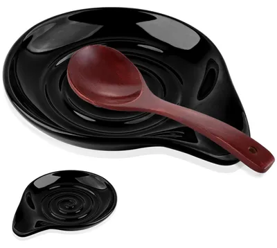 Keramischer Löffelhalter, hitzebeständig, spülmaschinengeeignet, schwarz