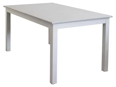 Immagine prodotto di Tavolo estensibile 150/210 cm da esterno con struttura in alluminio e piano effetto doghe Eracle -  Beige