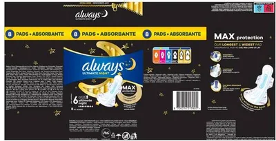 Image de Always Ultimate Night Towels Taille 6, 8 pièces