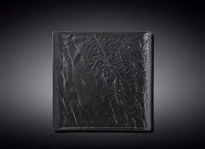 Produktbild von Wilmax Quadratischer Teller SlateStone Schwarz 17 x 17 cm Porzellan WL-661105/A