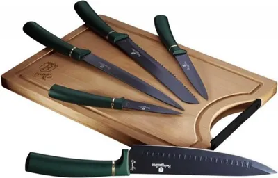 Obrázek produktu pro Berlinger Haus sada 5 ks kuchyňských nožů s prkénkem Emerald 8923