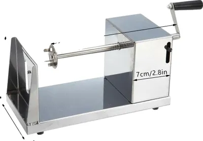 Image de Coupe-pommes de terre en spirale, utilisation manuelle, acier inoxydable durable, argent