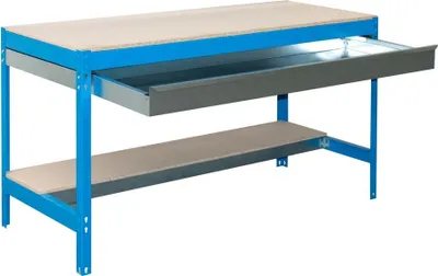 Produktbild von PROREGAL Werkbank BUFFALO mit Schubfach | HxBxT 84x90x61cm | Traglast 400kg | Blau