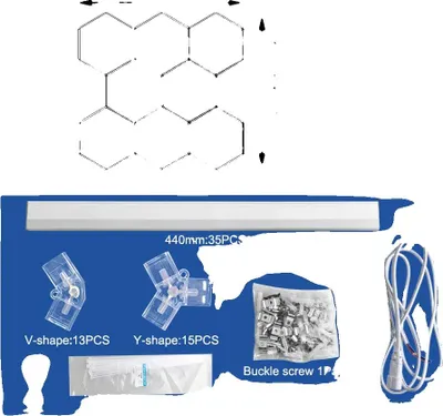 Obrázek produktu pro Garážové osvětlení, šestiúhelníkový design, energeticky úsporné, CKD-0824-8