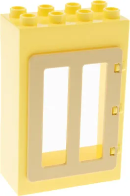Produktbild von 1x Lego Duplo Tür Rahmen 2x4x5 hell gelb Türblatt beige Haus 65111 6294384 92094