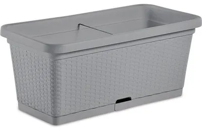 Zdjęcie produktu dla STEFANPLAST NATURAL Skrzynka na kwiaty – 66 l – 80 x 40 x 34 cm (wys.) – kolor kamienny szary