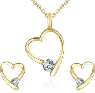 Produktbild von Rafaela Donata Schmuckset Herz Messing verziert mit Kristallen von Swarovski® 42,0 cm Basiskette + 5,0 cm Verlängerung 60755007