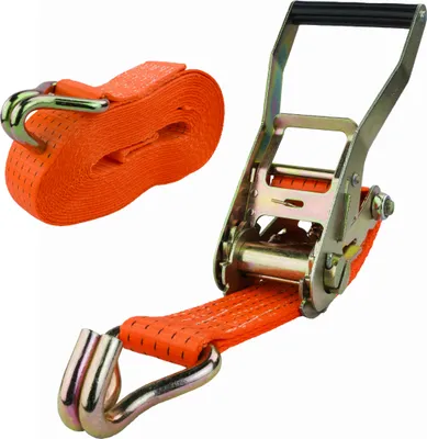 Produktbild von Spanngurt mit Ratsche und Haken | 50 mm breit | 8 m lang | 1er Set | bis 5000 kg | Zurrgurt für Ladungssicherung | Doppelspitzhaken | Gurtband