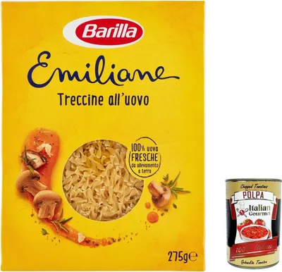 Produktbild von 10x Barilla Pasta all' Uovo Le Emiliane Taglierini, Eiernudeln, Pasta mit Ei 275g + Italian Gourmet polpa 400g